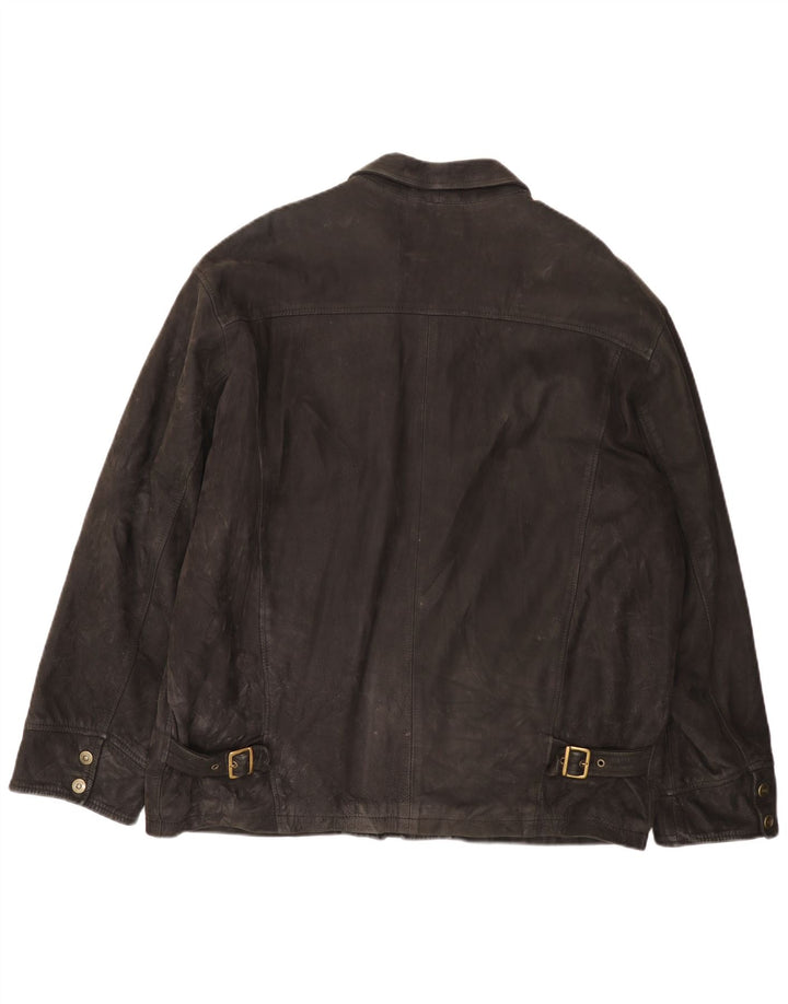 Giacca in pelle vintage da uomo IT 52 XL in pelle marrone
