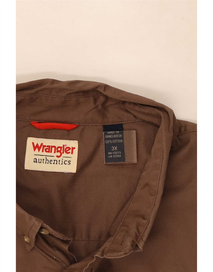 Camicia da uomo Wrangler 3XL cotone marrone