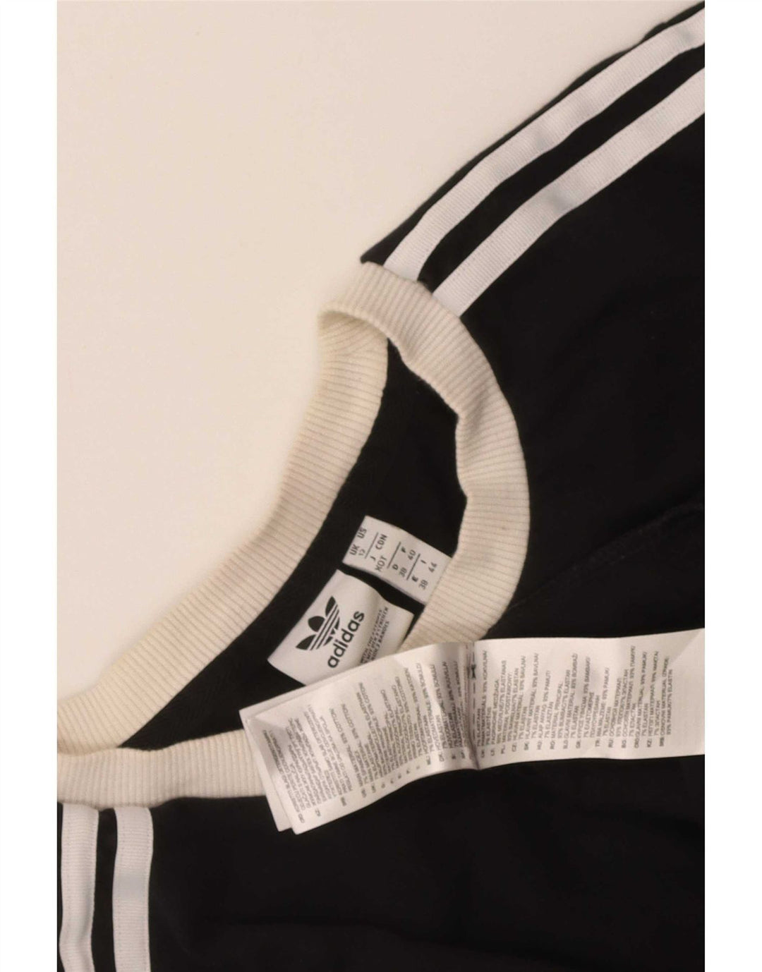 Top Adidas da donna a manica lunga UK 12 medio nero cotone