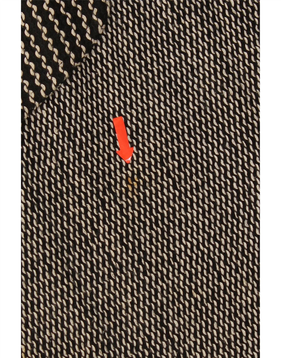 Abito scamiciato da donna vintage UK 12 cotone Chevron nero medio