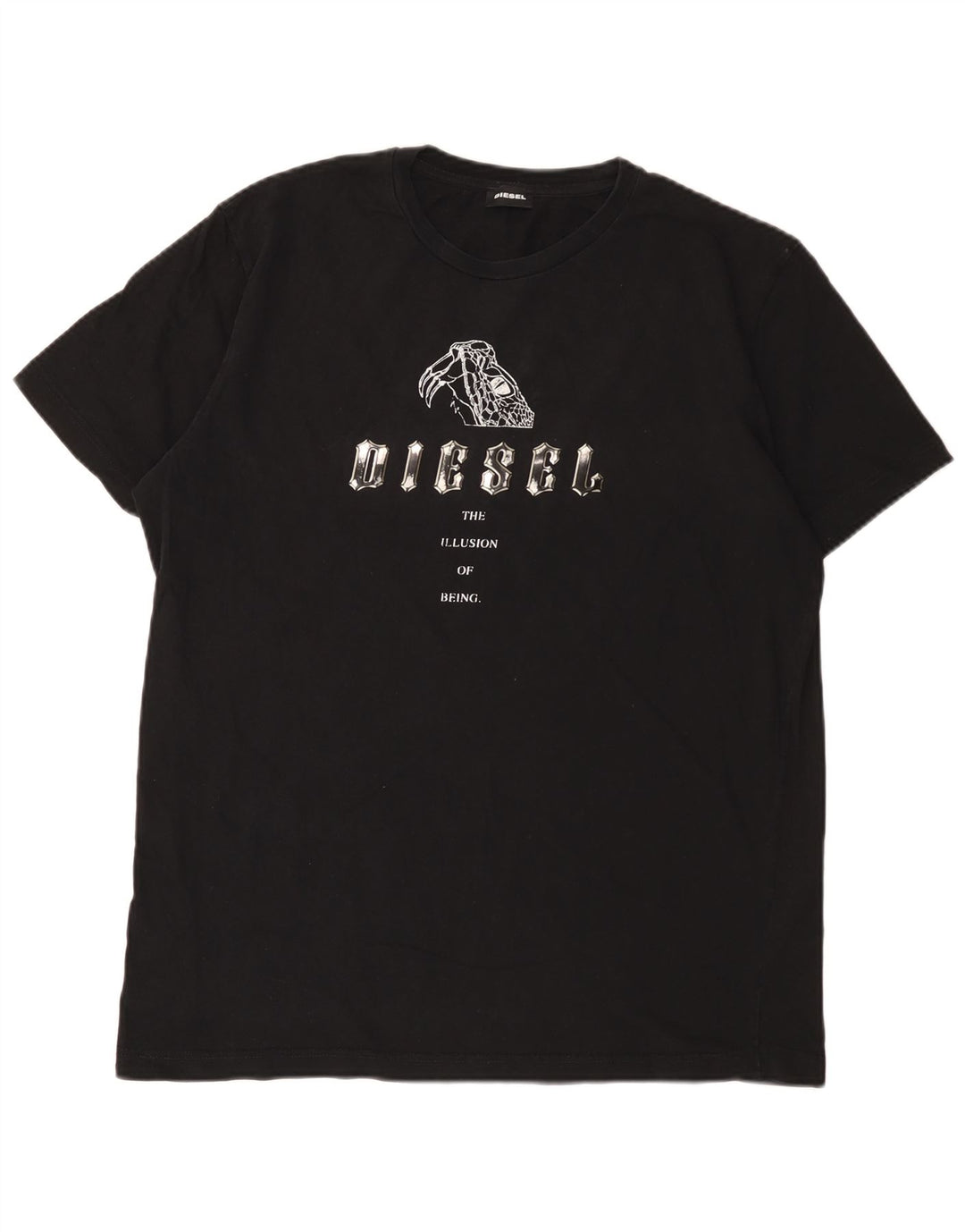 T-shirt grafica da uomo Diesel Top XL in cotone nero