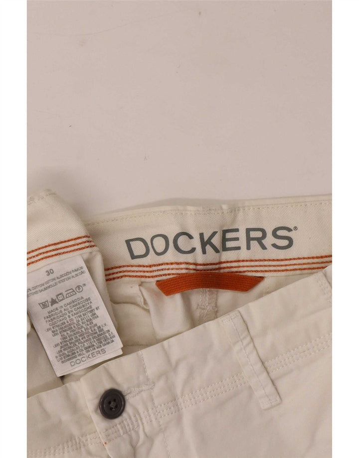 Pantaloncini chino da uomo Dockers medi W30 in cotone bianco