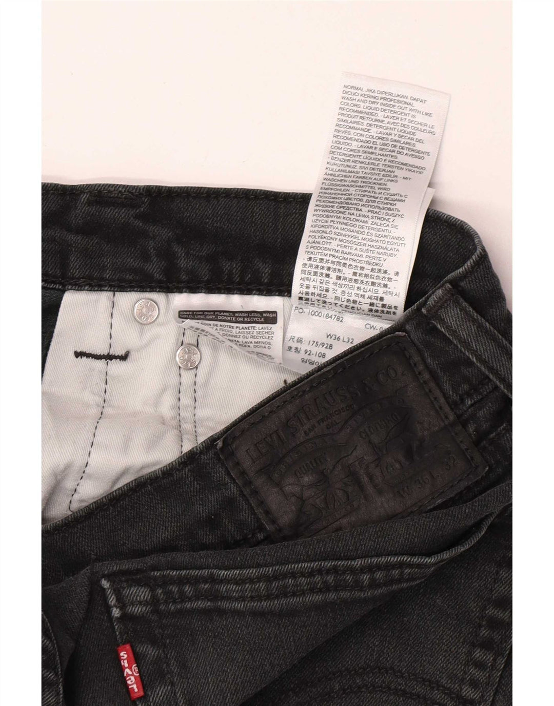 Jeans slim da uomo Levi's W36 L32 cotone nero