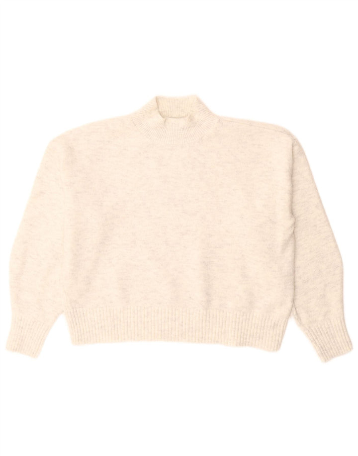 Maglione maglione a collo alto da donna Marks & Spencer UK 14 medio bianco