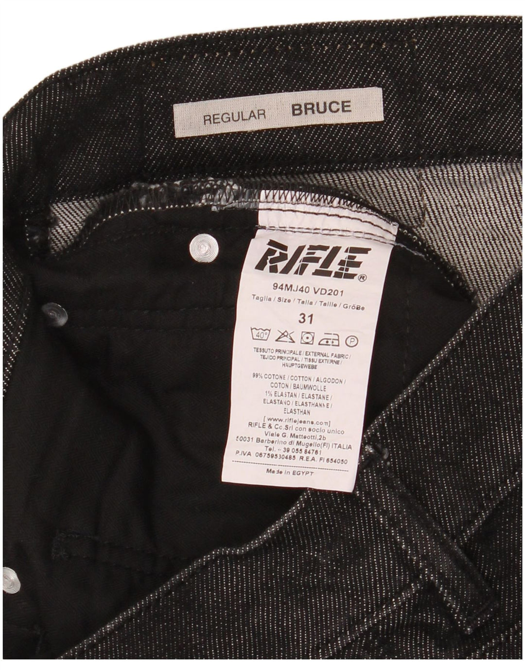 RIFLE Jeans dritti regolari Bruce da donna W31 L32 cotone nero