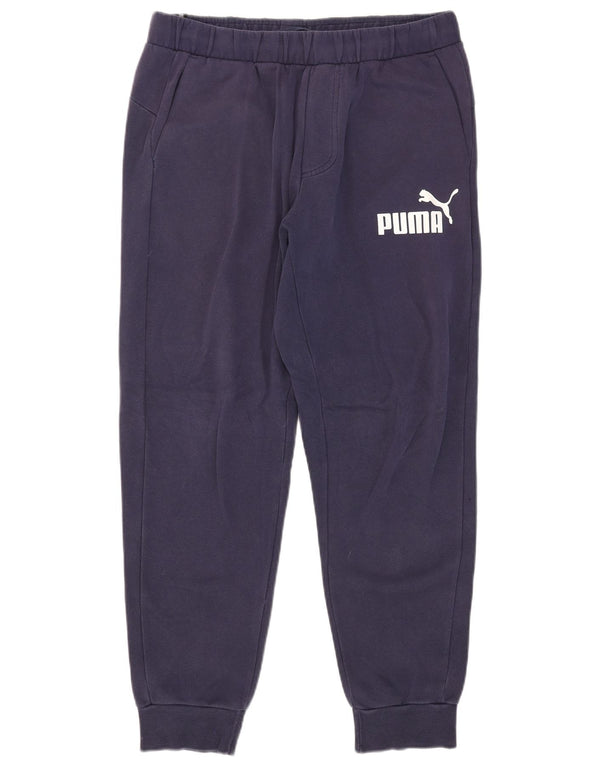 Puma Pantaloni da tuta con grafica da uomo Joggers Large Blu Navy in cotone