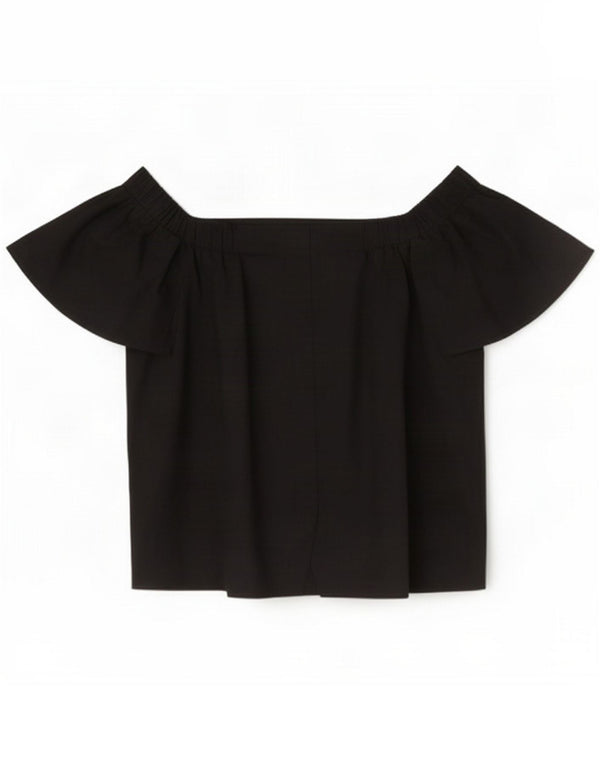 Marks & Spencer Top da donna con spalle scoperte UK 14 Large Nero Cotone