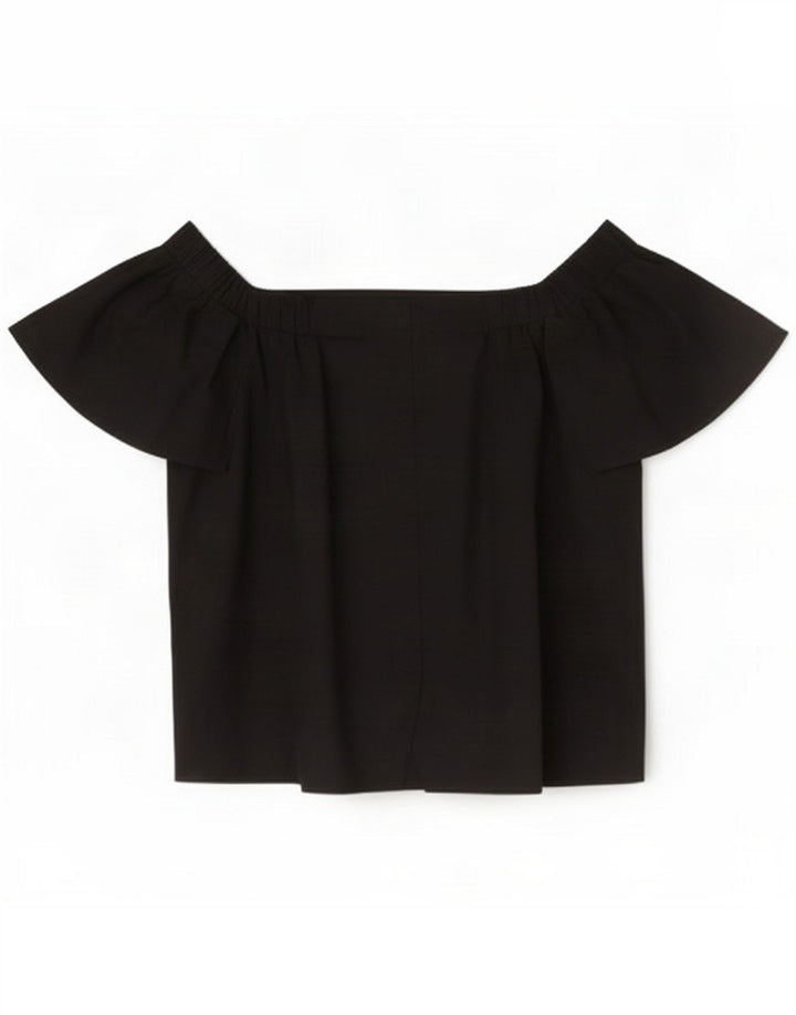 Marks & Spencer Top da donna con spalle scoperte UK 14 Large Nero Cotone