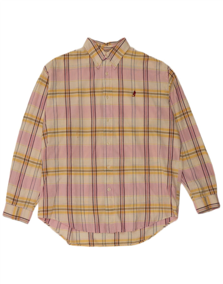 Camicia da uomo Marlboro Classics grande in cotone scozzese multicolore