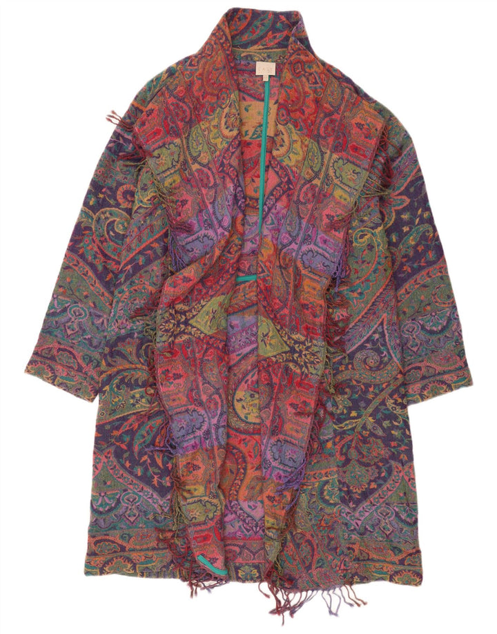 East Cappotto aperto da donna UK 14 Medio Lana Paisley multicolore