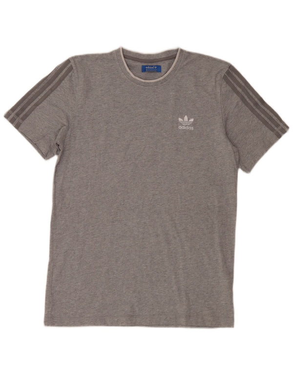 T-shirt da uomo Adidas Top in cotone grigio medio
