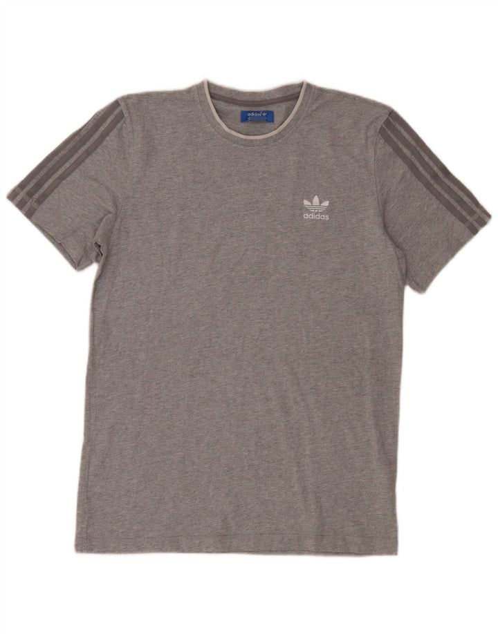 T-shirt da uomo Adidas Top in cotone grigio medio