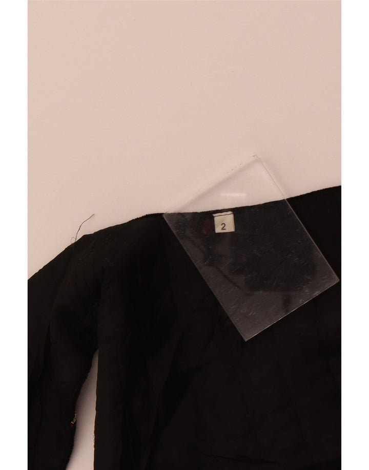 Gilet APERTO in velluto da donna vintage US 2 XS Nero