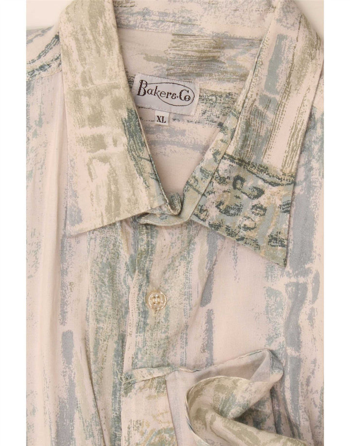 Camicia vintage da uomo a maniche corte XL a righe multicolore