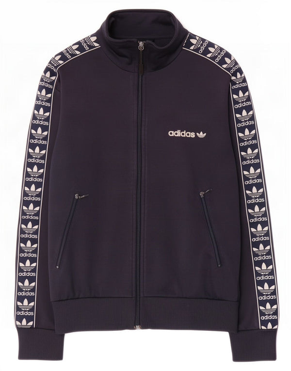Giacca da ginnastica grafica da uomo Adidas XS in poliestere blu navy