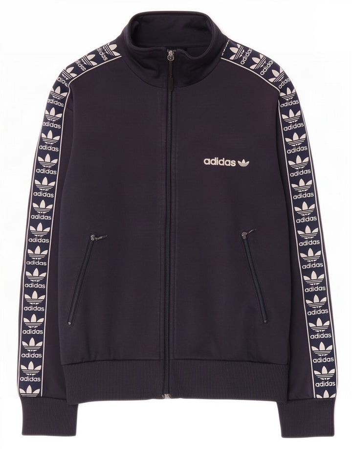 Giacca da ginnastica grafica da uomo Adidas XS in poliestere blu navy