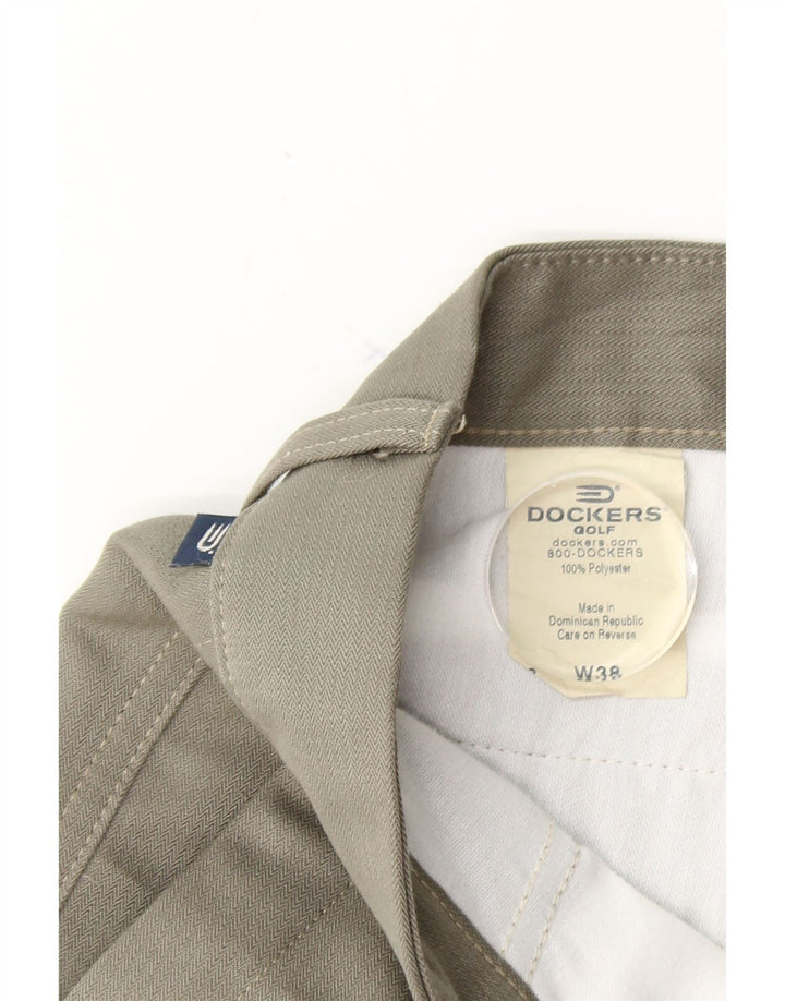 DOCKERS Mens Pegged Chino Shorts W38 XL Green Chevron Polyester Vintage Dockers and Second-Hand Dockers from Messina Hembry 