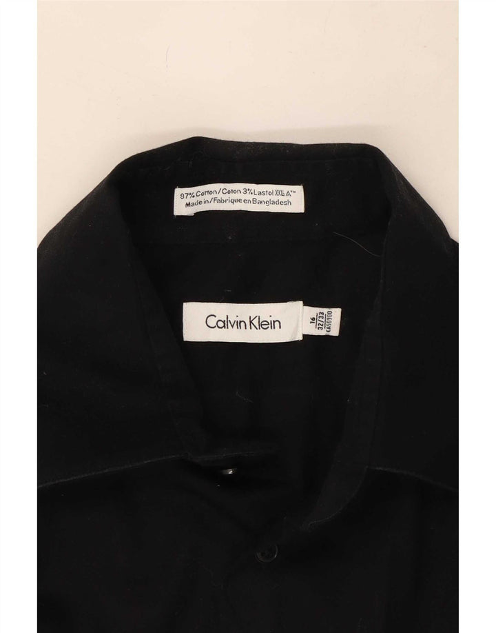 Camicia da uomo Calvin Klein taglia 16 grande cotone nero