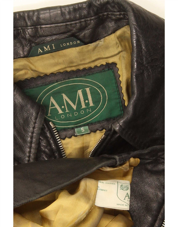 Giacca in pelle da donna AMI UK 10 piccola nera