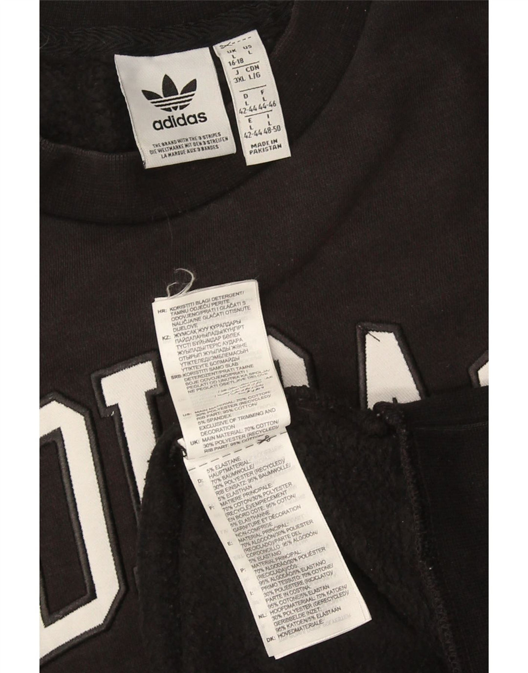 Felpa oversize con grafica Adidas da donna UK 16/18 Large Nera