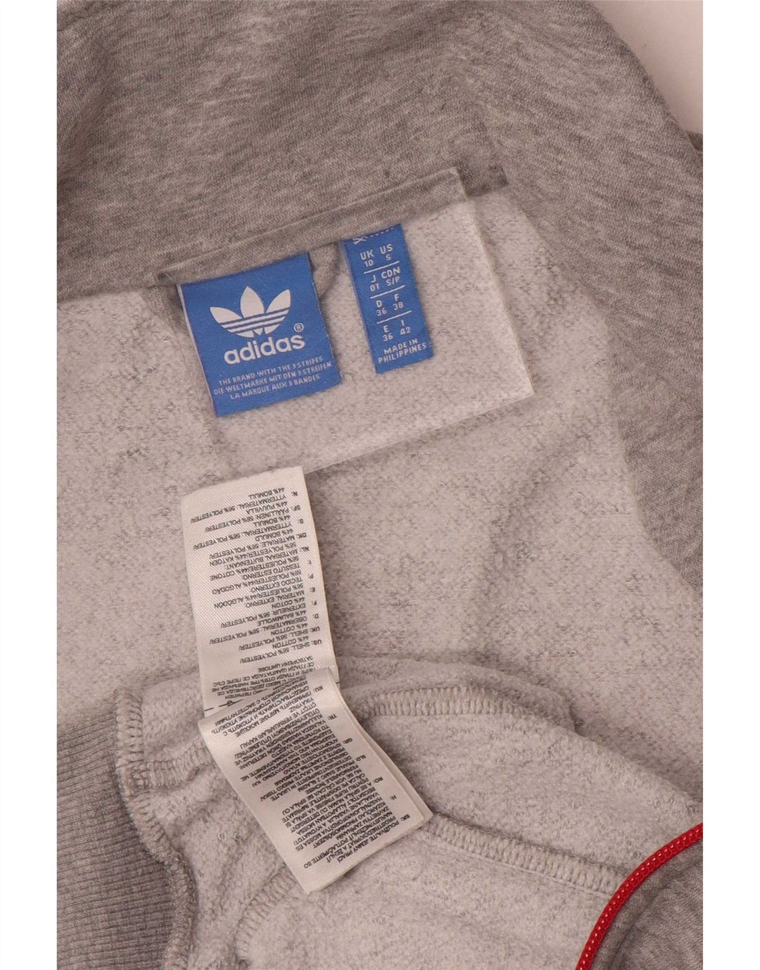 Giacca da ginnastica oversize grafica da donna Adidas UK 10 piccola grigia