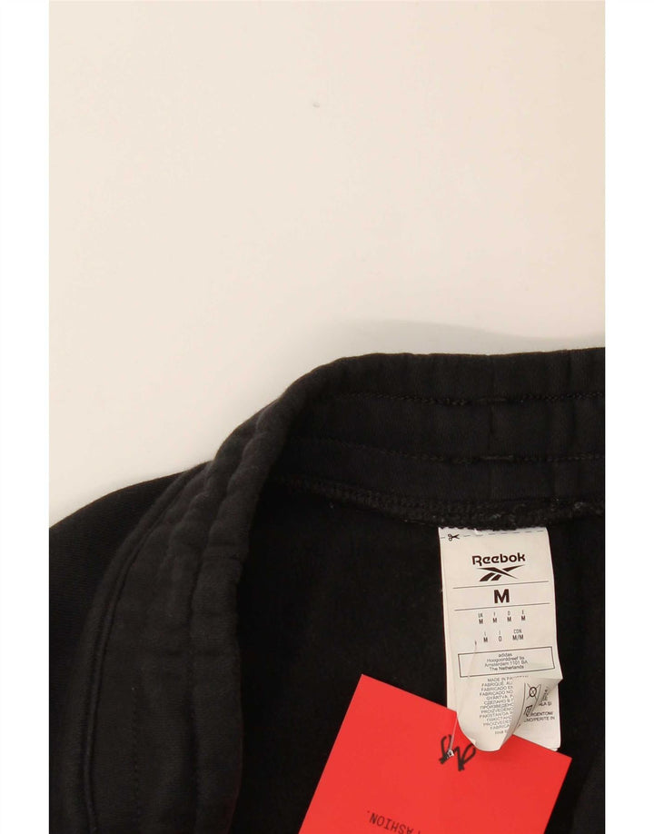 Pantaloni da tuta con grafica Reebok da uomo, pantaloni da jogging, cotone medio nero