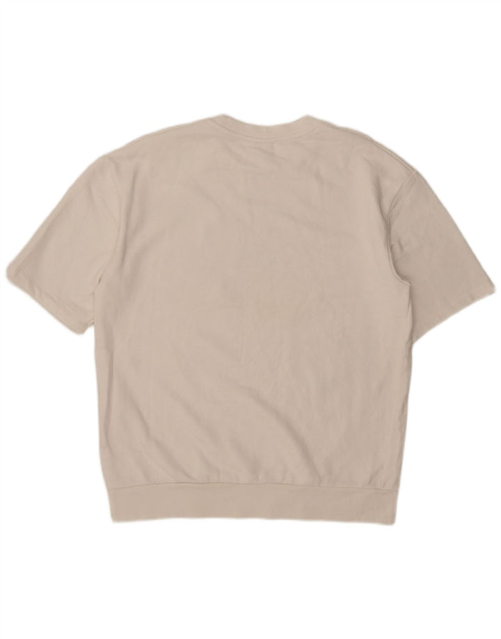 Felpa grafica da uomo a maniche corte Zara, maglione grande, cotone bianco