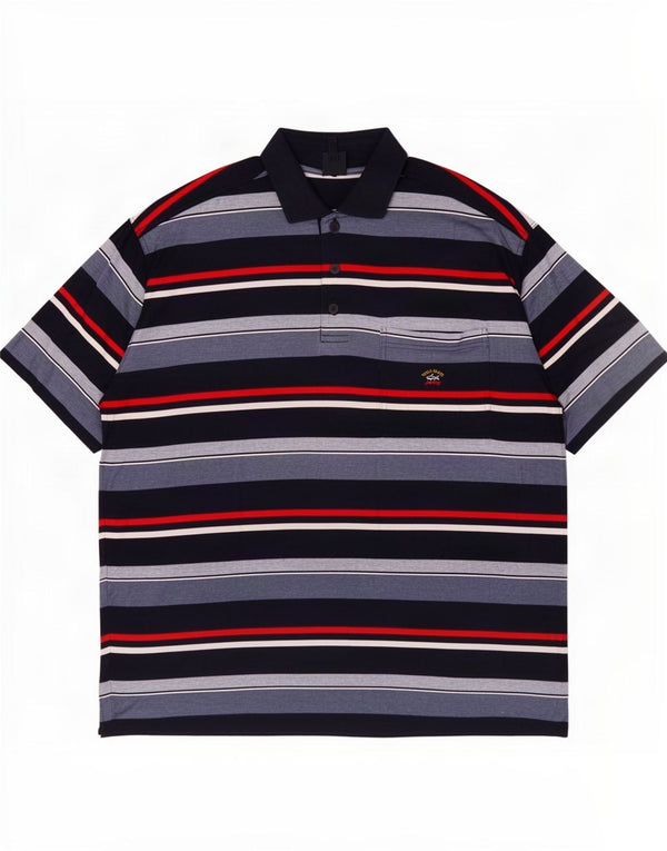 Polo da uomo Paul & Shark 2XL cotone a righe blu navy