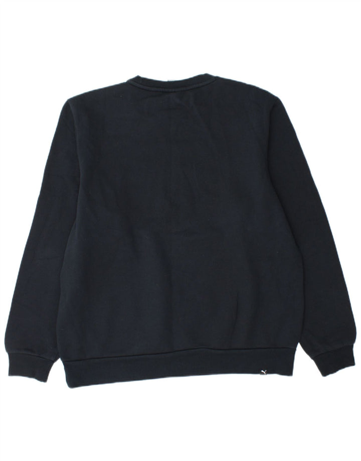 Felpa grafica da uomo Puma Maglione grande in cotone blu navy