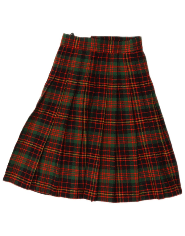 Gonna a portafoglio vintage da donna W22 2XS scozzese verde