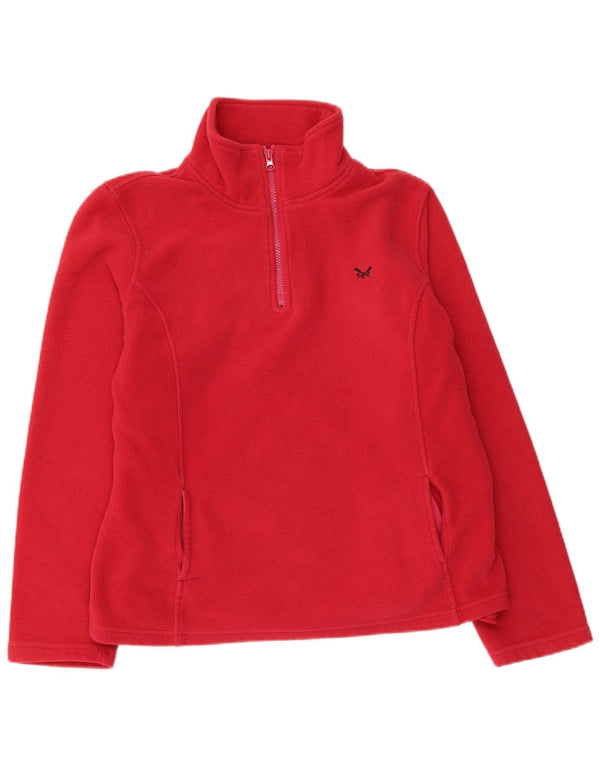 Crew Clothing Maglione in pile da donna con collo e zip UK 12 Poliestere rosa medio