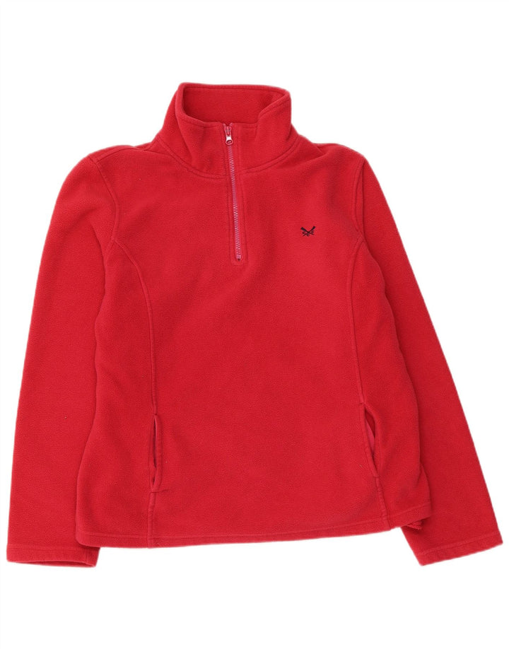 Crew Clothing Maglione in pile da donna con collo e zip UK 12 Poliestere rosa medio