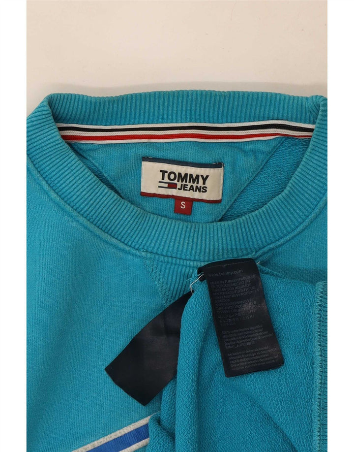 Tommy Hilfiger Felpa grafica da uomo Maglione piccolo cotone blu