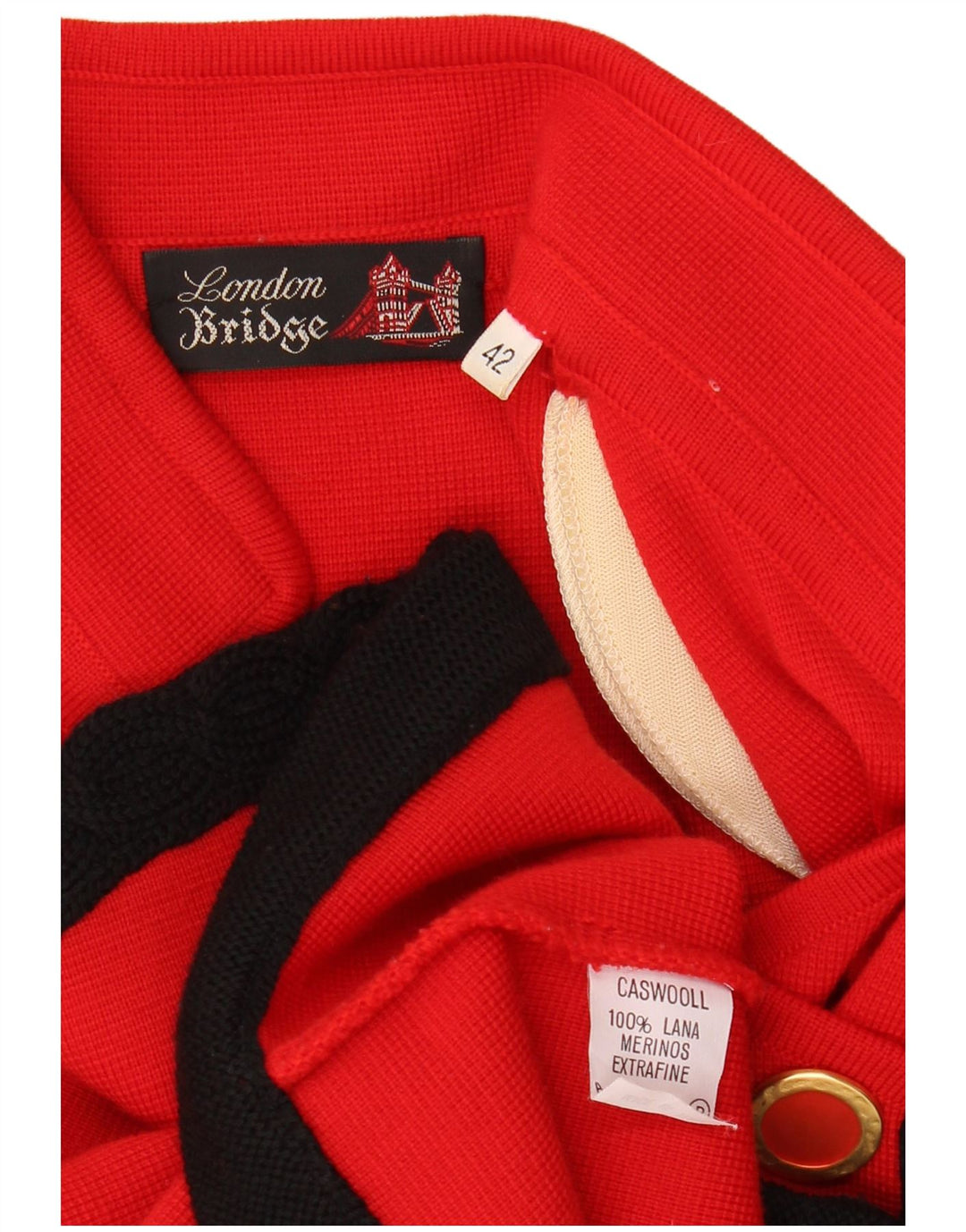 Giacca blazer doppiopetto vintage da donna IT 42 Colorblock rosso medio