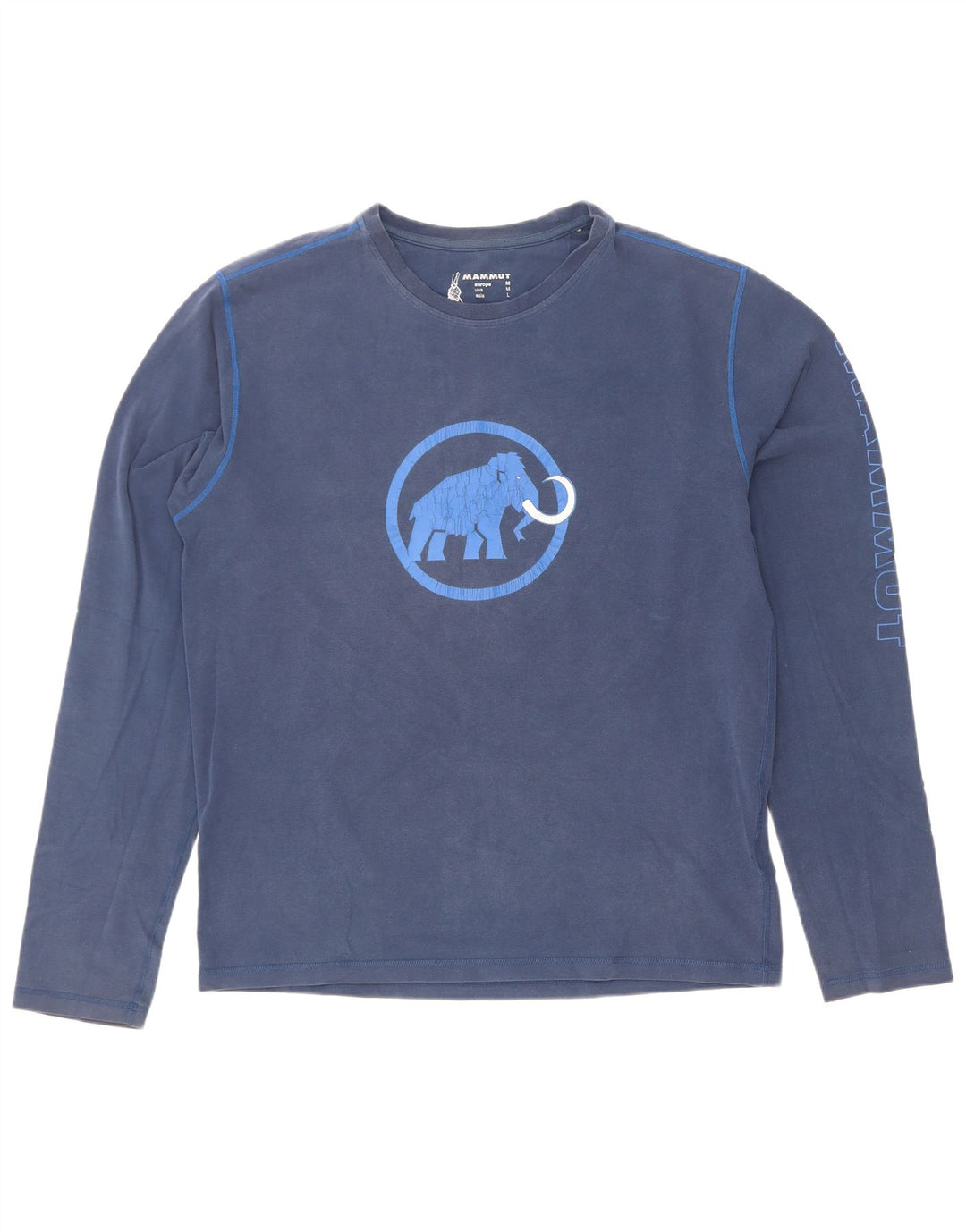 Mammut Maglietta grafica da uomo a maniche lunghe in cotone blu medio