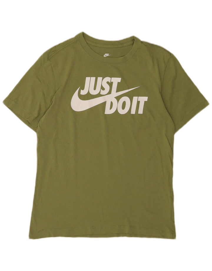 T-shirt grafica da uomo Nike Top piccola in cotone verde
