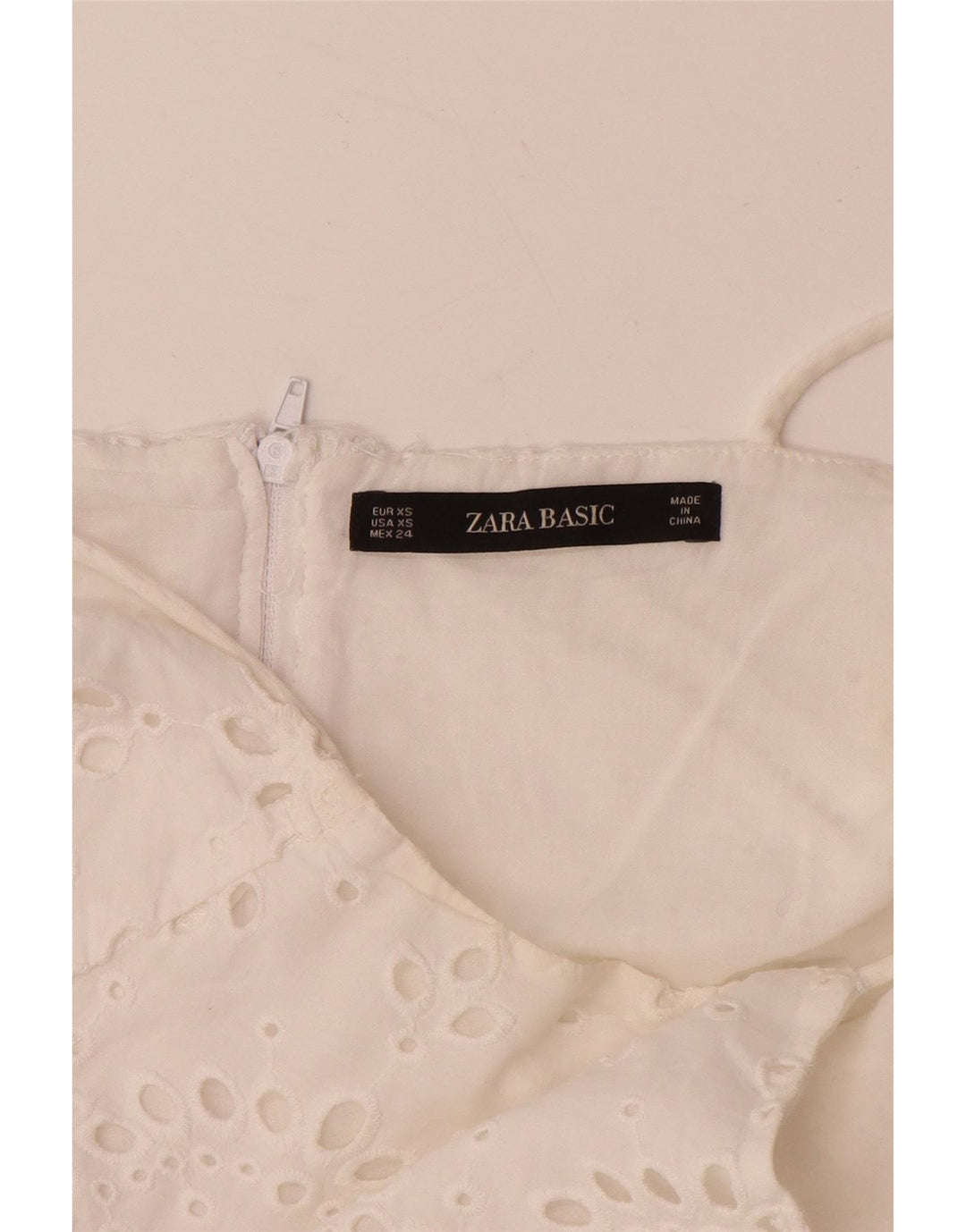 ZARA Prendisole Donna UK 6 XS Bianco Cotone