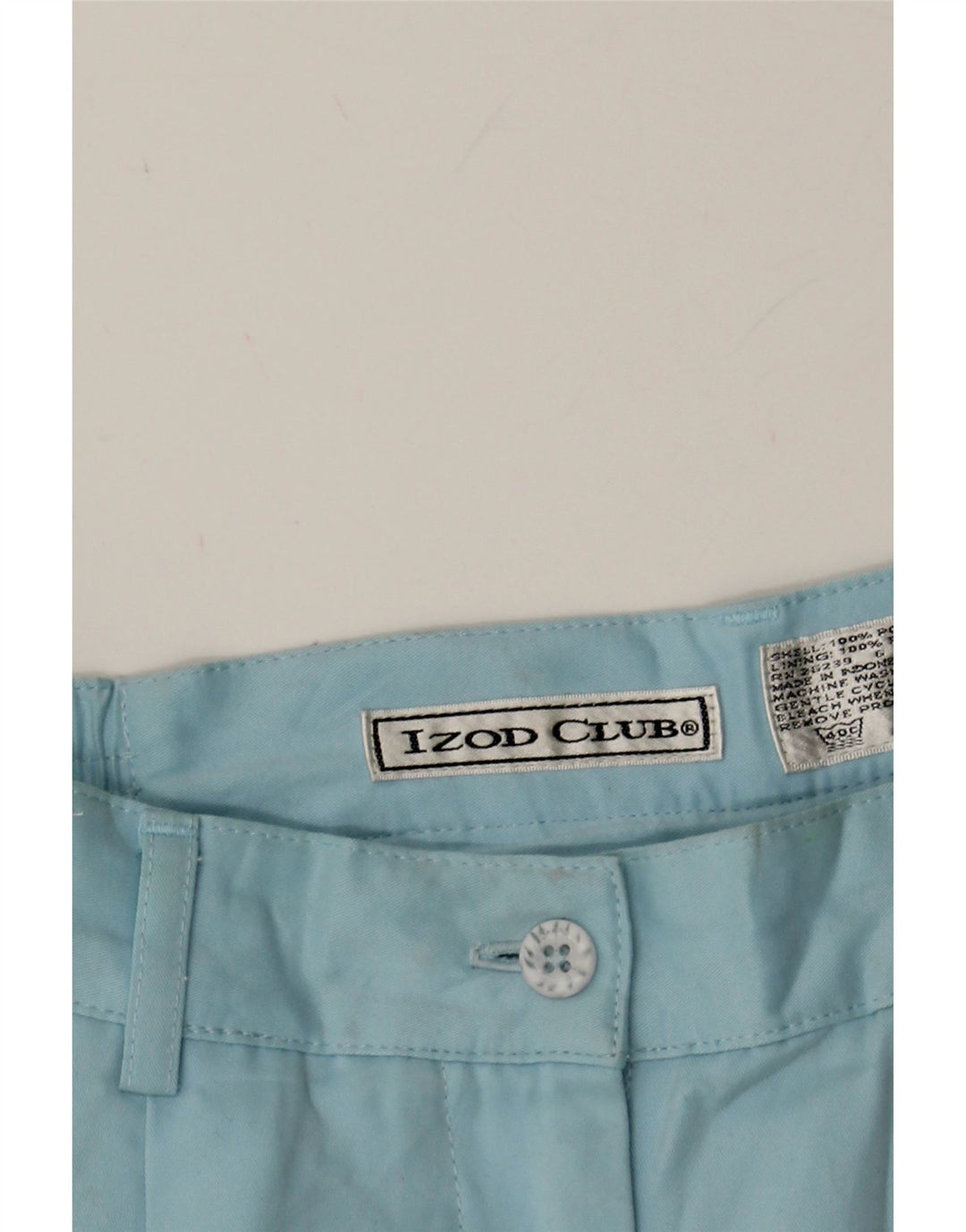IZOD Womens Pegged Chino Shorts W26 Small  Blue Polyester Vintage Izod and Second-Hand Izod from Messina Hembry 