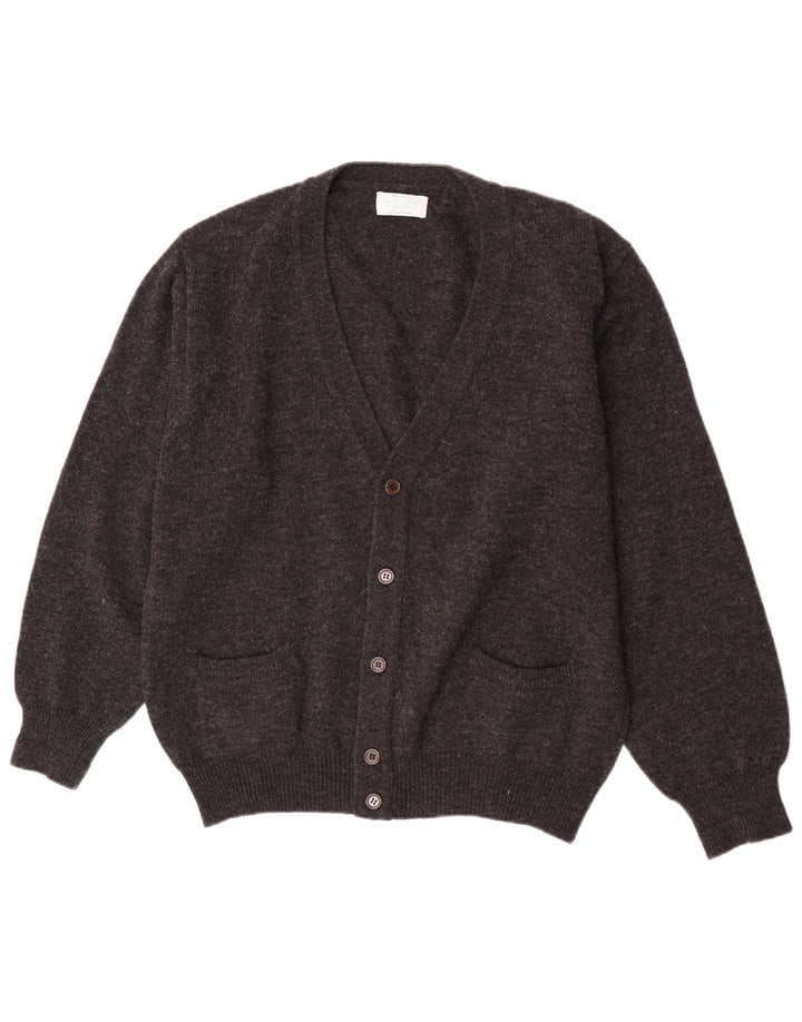 Maglione Cardigan Uomo Benetton IT 52 Large Grigio Lana Vergine