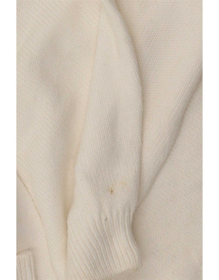 Maglione maglione girocollo da donna Marks & Spencer UK 12 medio bianco