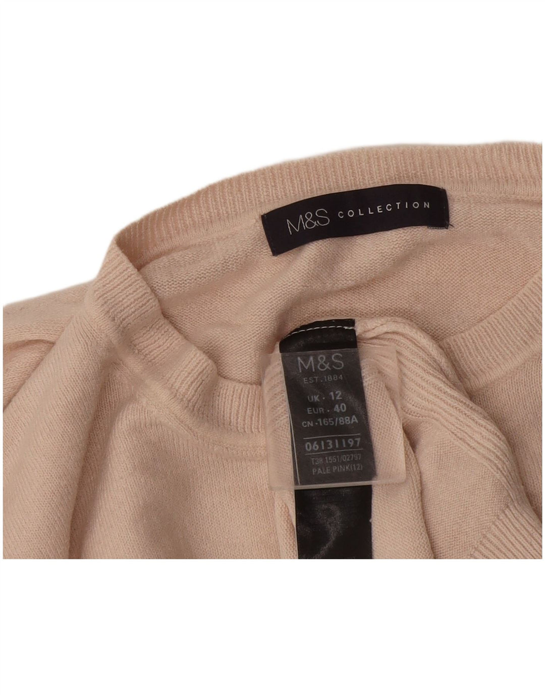 Maglione maglione girocollo da donna Marks & Spencer UK 12 Acrilico rosa medio