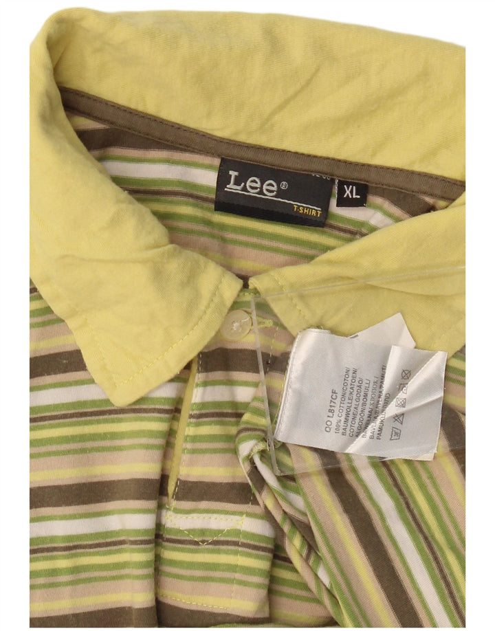 Polo da donna LEE UK 18 XL in cotone a righe multicolore