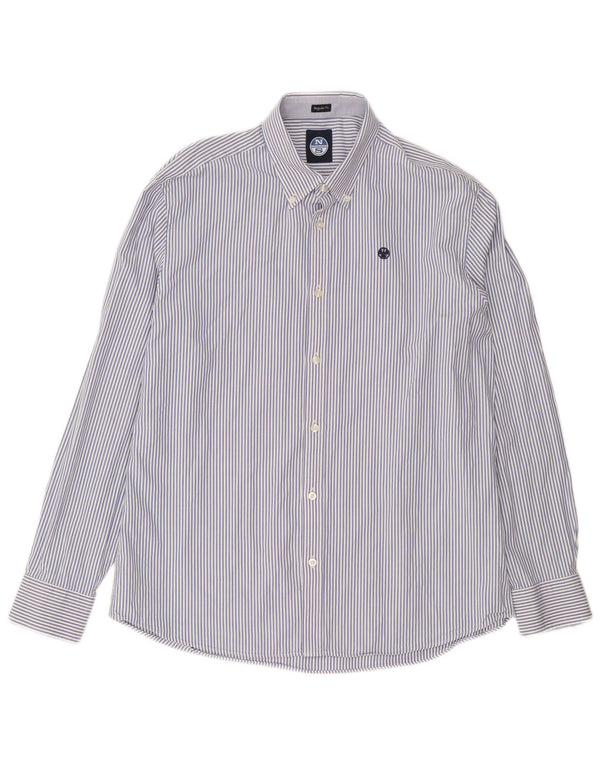 Camicia North Sails da uomo vestibilità regolare XL in cotone gessato blu