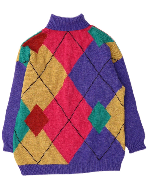 Maglione maglione a collo alto da donna Benetton UK 16 grande multicolore