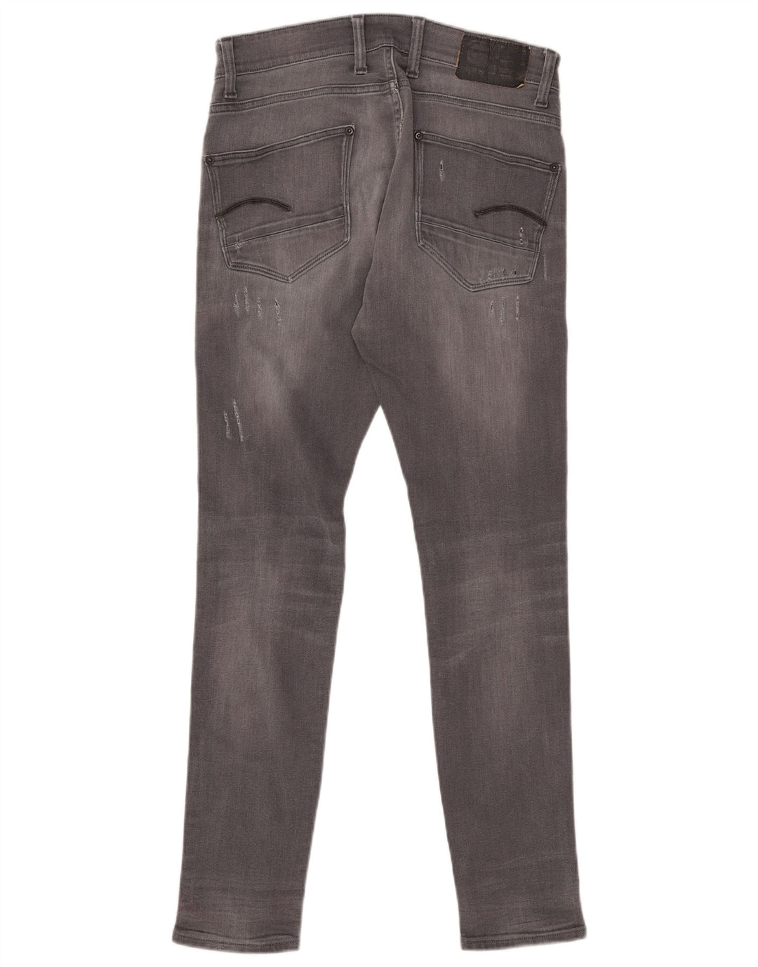 G-STAR Uomo Revend Jeans Super Slim Distressed W32 L34 Cotone Grigio