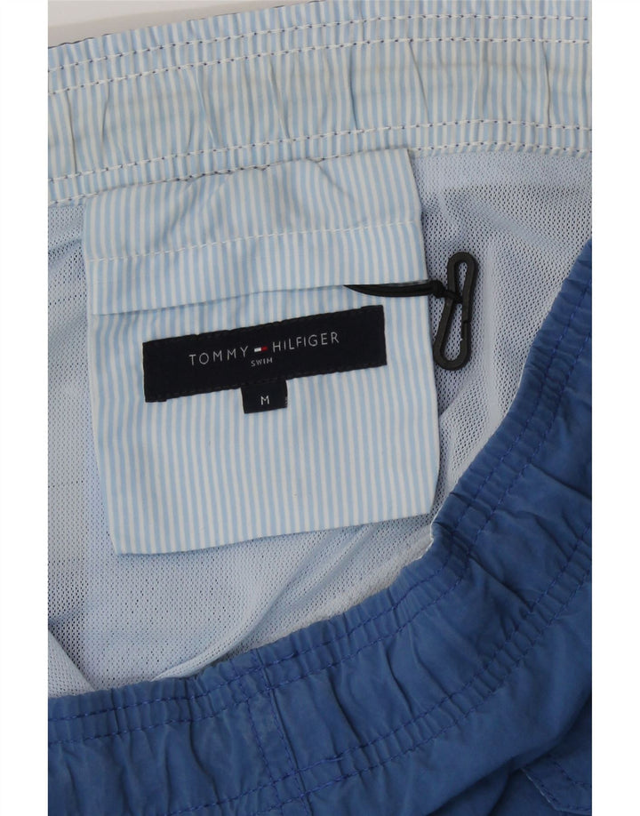 Pantaloncini da bagno da uomo Tommy Hilfiger blu medio in poliestere color block