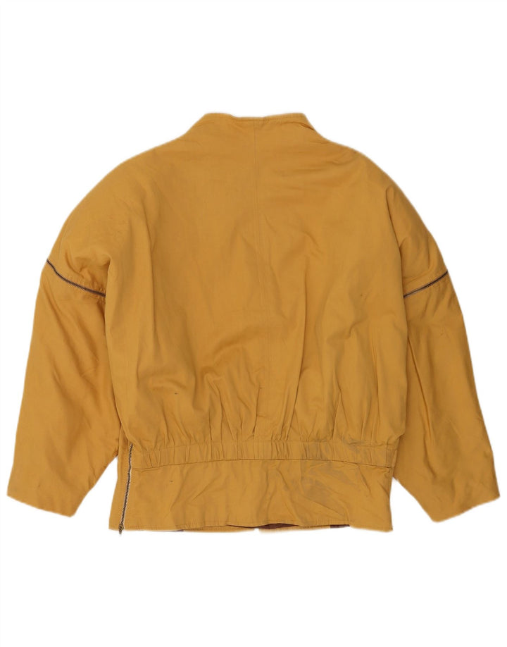 Bomber vintage da donna IT 42 in cotone giallo medio