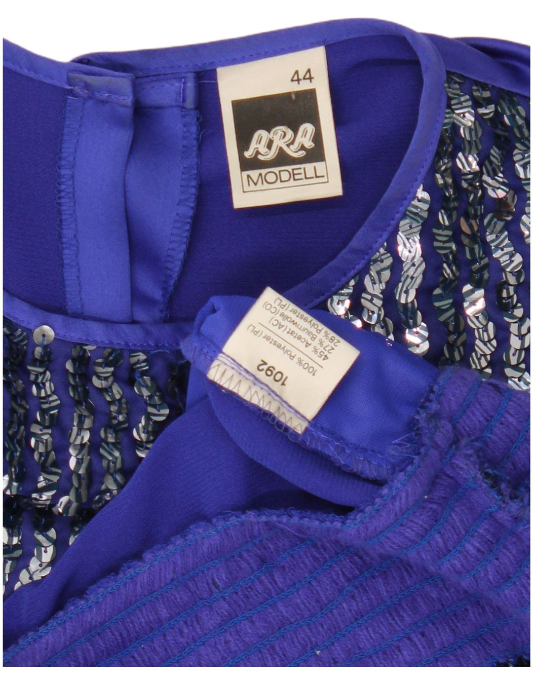 Top camicetta a maniche lunghe da donna ARA EU 44 XL poliestere blu