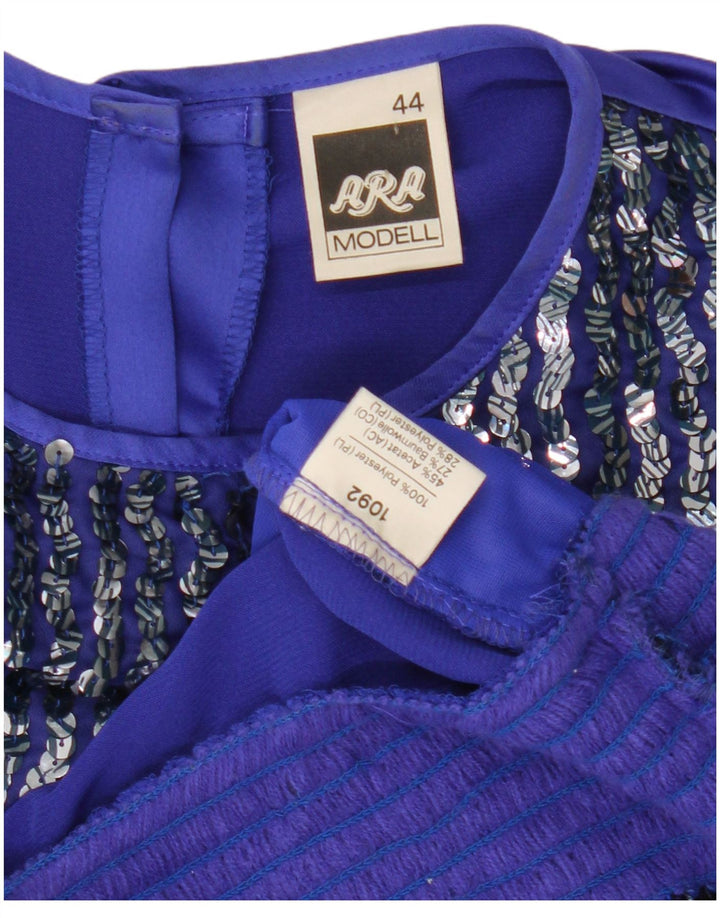 Top camicetta a maniche lunghe da donna ARA EU 44 XL poliestere blu