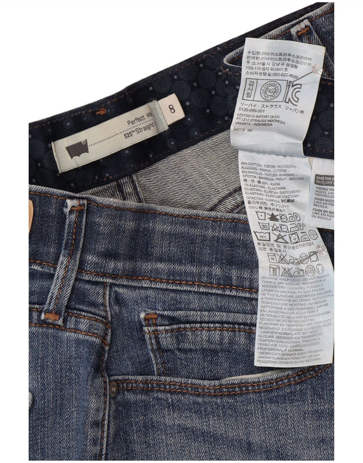 Jeans dritti 525 da donna Levi's US 8 medio W28 L30 cotone blu
